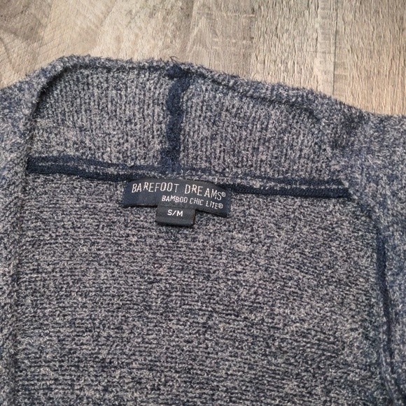 Barefoot Dreams Blue Bamboo Chic Lite Calypso Waterfall Long Sleeve Cardigan S/M - Picture 9 of 14